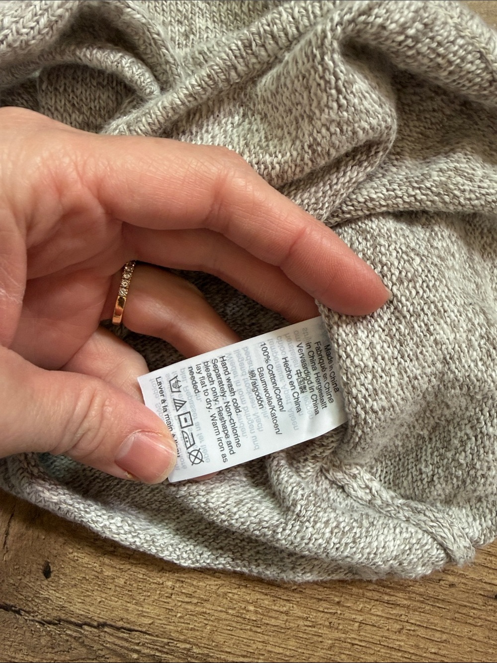 Madewell Heather Oatmeal Tie-Front Short Sleeve Knit Top - Picture 2 of 4